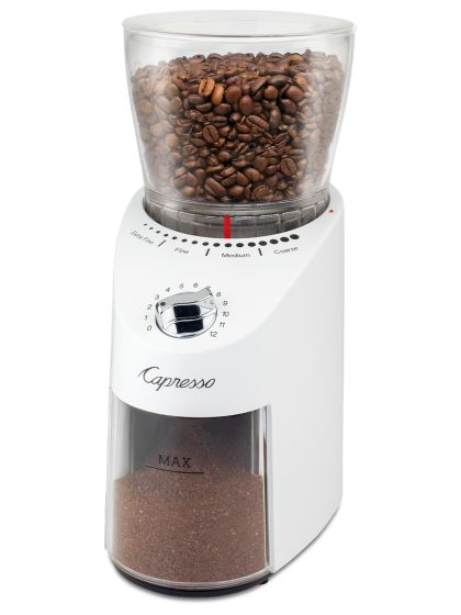 Capresso Infinity Plus Conical Burr Grinder, White
