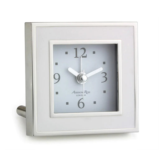 Addison Ross White Enamel Alarm Clock