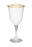 Classic Touch Water Glasses, White w/ Clear Stem & Gold Rim, Set/6