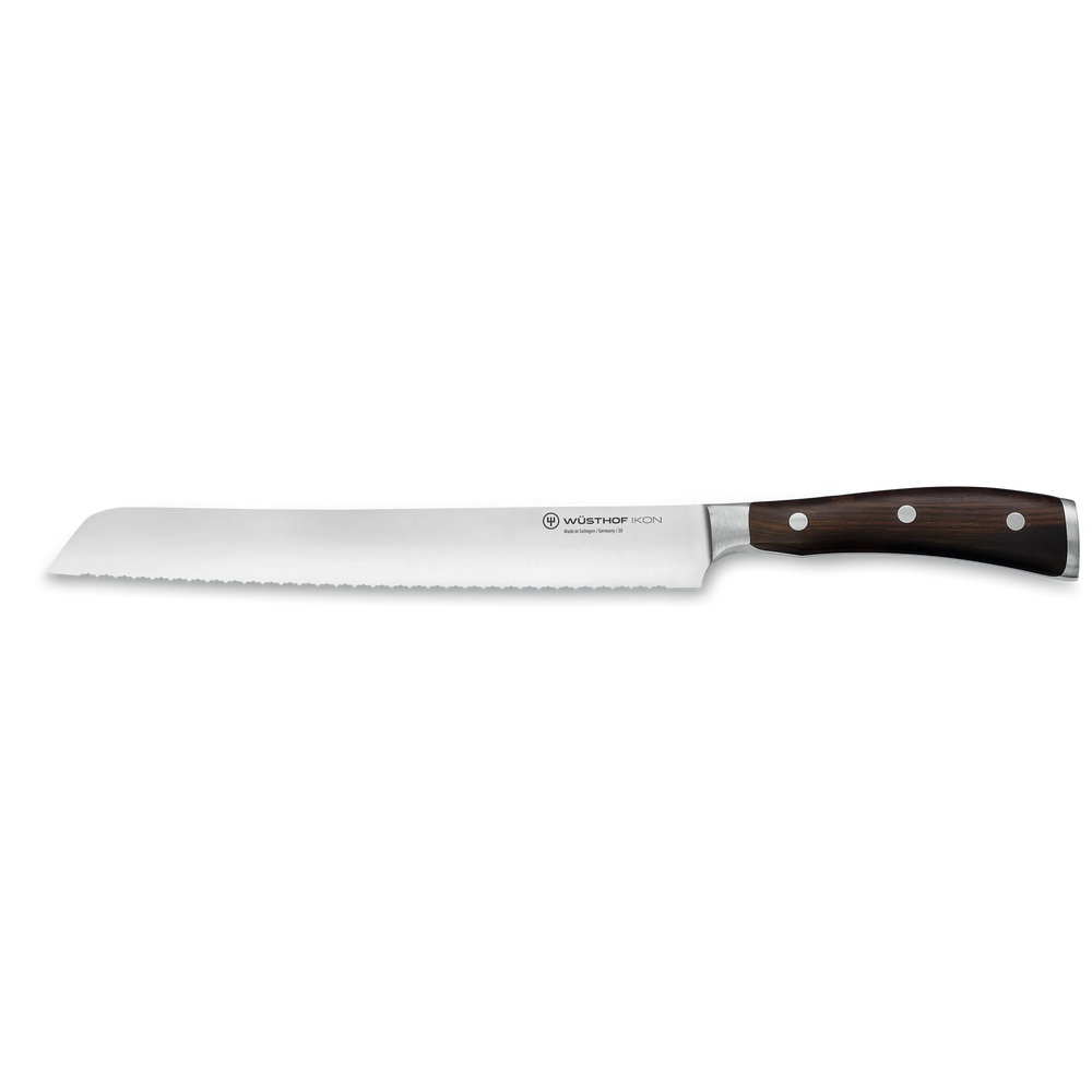 Wusthof Ikon Blackwood 9" Precision Double-Serrated Bread Knife