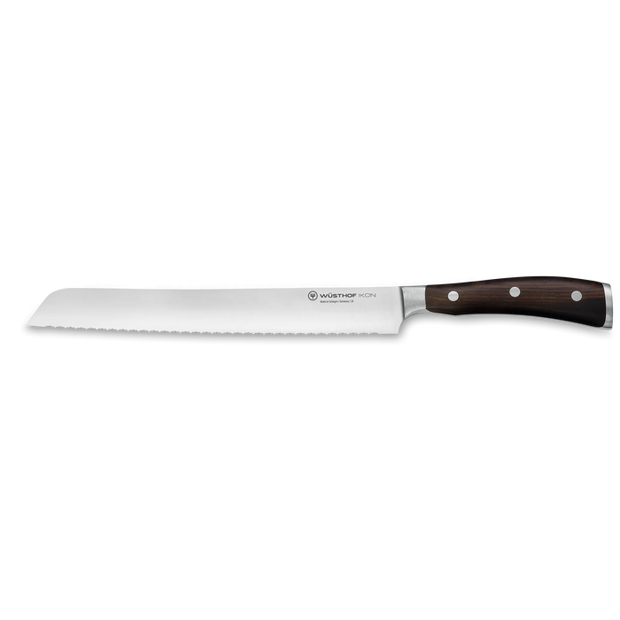 Wusthof Ikon Blackwood 9" Precision Double-Serrated Bread Knife