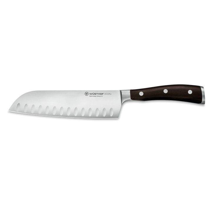 Wusthof Ikon Blackwood 7" Hollow Edge Santoku