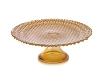 Classic Touch Amber Footed Cake Stand-Small