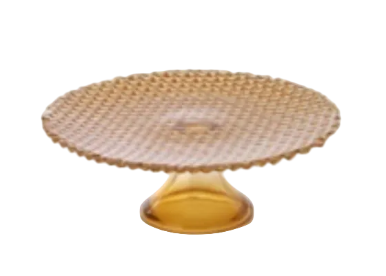 Classic Touch Amber Footed Cake Stand-Small