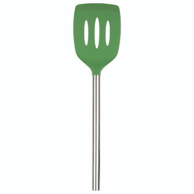 Tovolo Silicone Slotted Turner With Stainless Steel Handle