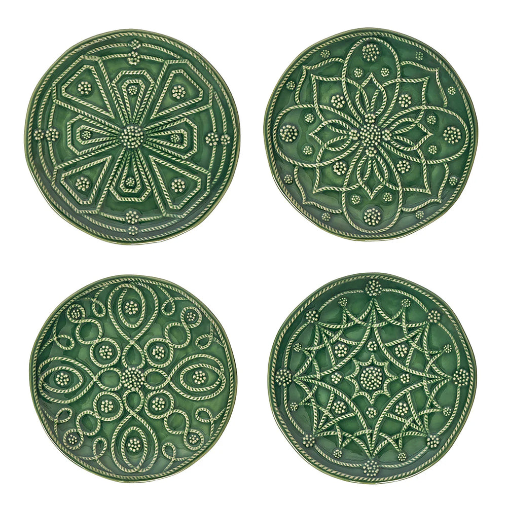 Juliska Jardins du Monde Side/Cocktail Plate - Basil, Assorted Set of 4
