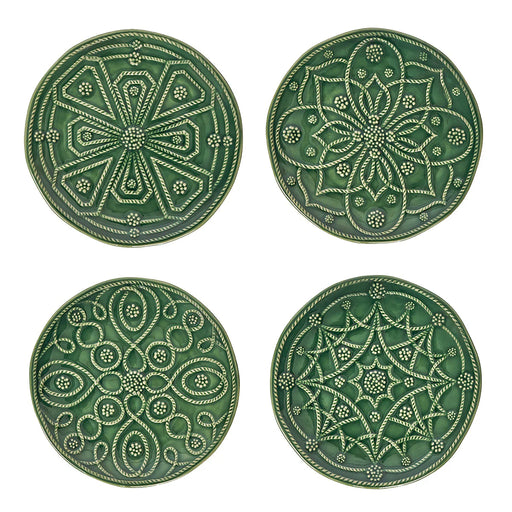 Juliska Jardins du Monde Side/Cocktail Plate - Basil, Assorted Set of 4