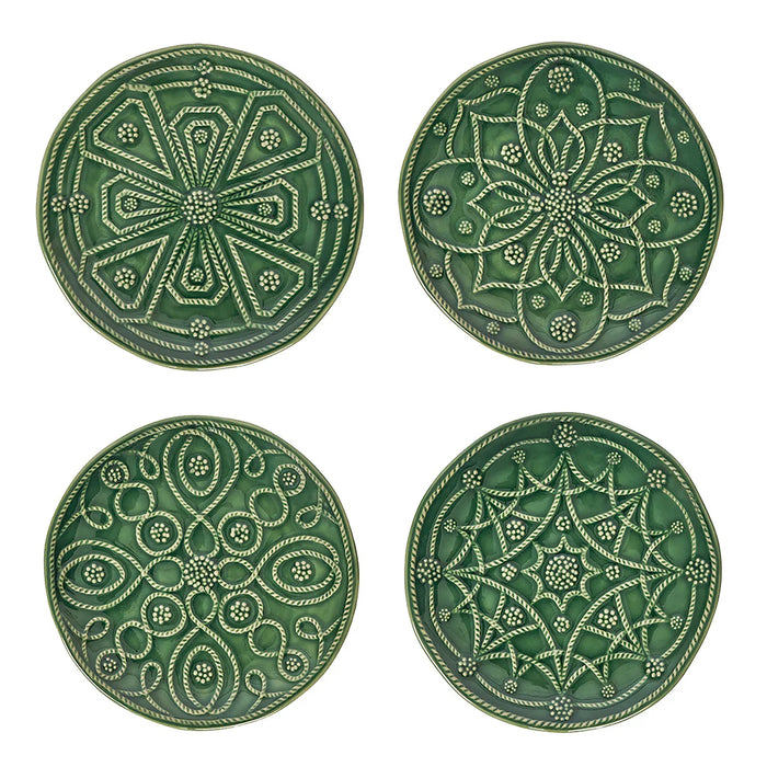 Juliska Jardins du Monde Side/Cocktail Plate - Basil, Assorted Set of 4
