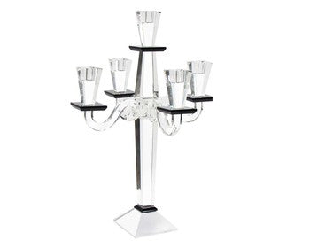 Godinger Akira 5 arm candelabra smoke