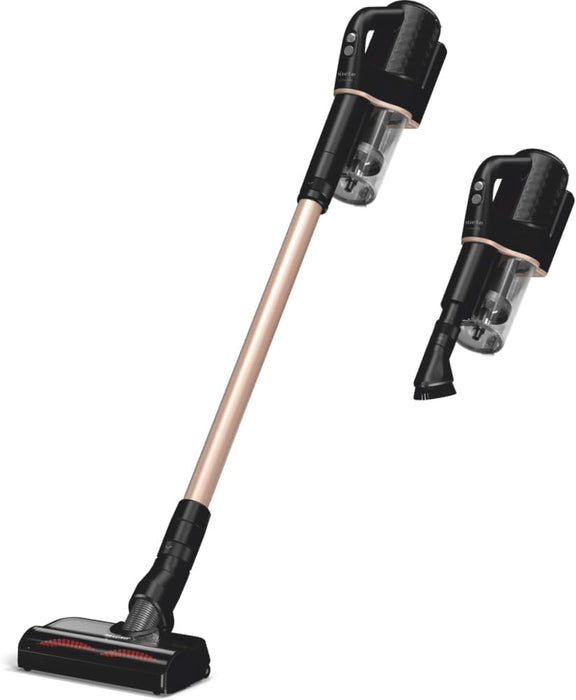 Miele Duoflex Total Care Vacuum Cleaner, Cordless and Bagless Multi-Use, Multi-Floor Flexible Stick Vacuum with 4 Attachable Brushes and Accessories, in Obsidian Black / Rose Gold