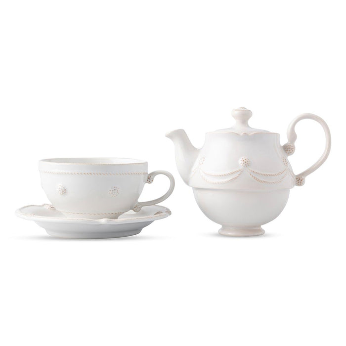 Juliska Berry & Thread Tea for One with Saucer - Whitewash