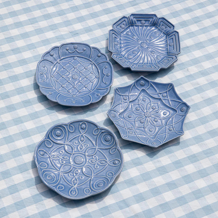 Juliska Jardins du Monde Dessert/Salad Plate - Assorted Shapes, Set/4