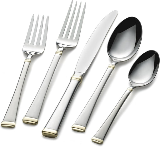 Mikasa, Gold Accent Harmony Flatware Service for 12, 65 Piece Set