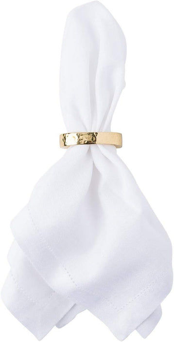 Juliska Puro Napkin Rings, Gold, Set of 4