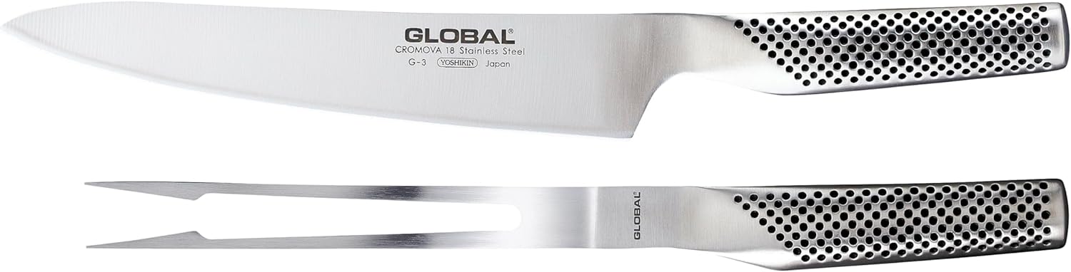 Global G-313, Classic 2pc Carving Set, Stainless Steel