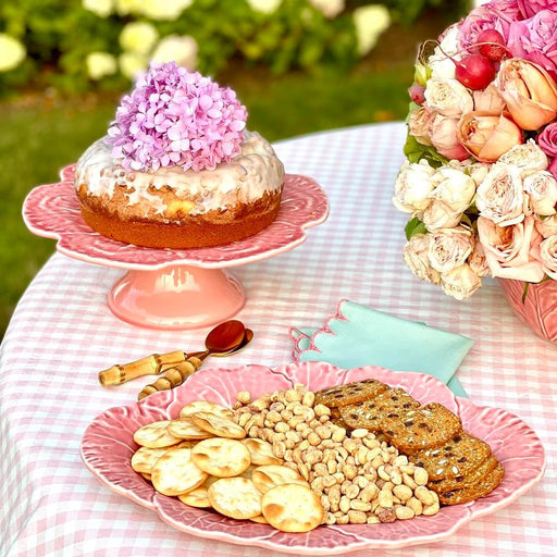 Bordallo Pinheiro Cabbage Pink Cake Stand 12"