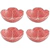 Bordallo Pinheiro Cabbage Pink 7" Cereal Bowl, Set of Four