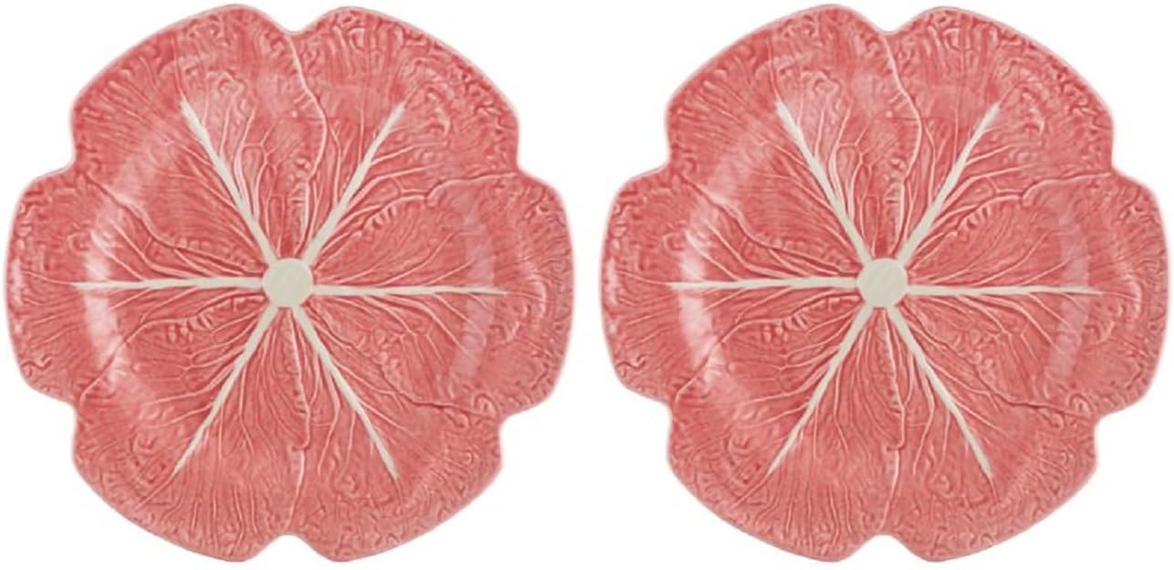 Bordallo Pinheiro Cabbage Pink 12" Charger Plate, Set of Two