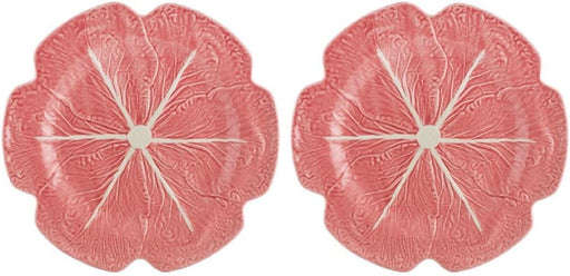 Bordallo Pinheiro Cabbage Pink 12" Charger Plate, Set of Two
