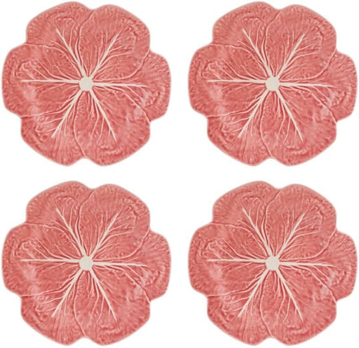 Bordallo Pinheiro Cabbage Pink 10" Dinner Plate, Set of Four
