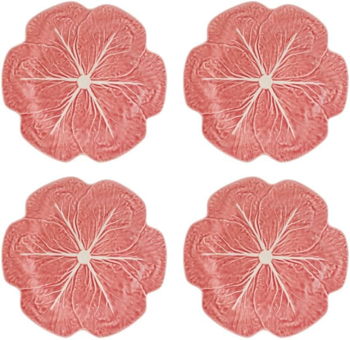 Bordallo Pinheiro Cabbage Pink 10" Dinner Plate, Set of Four