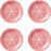 Bordallo Pinheiro Cabbage Pink 7" Fruit Plate, Set of Four