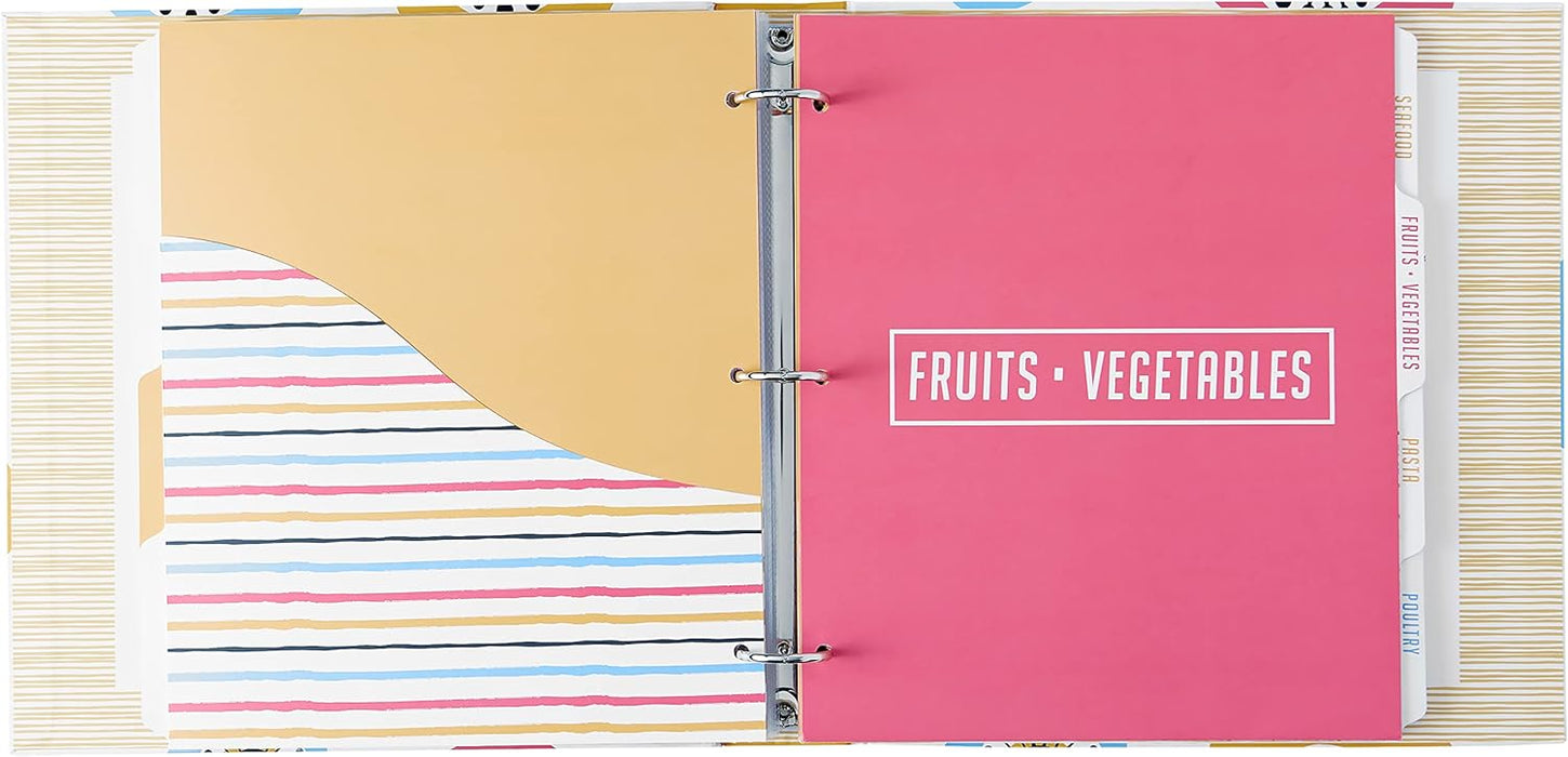 CR Gibson Binder Kit with Sleeves and Recipe Index Cards, Bloom Kitchen Clique CR Gibson Binder Kit with Sleeves and Recipe Index Cards, Bloom Kitchen Clique
