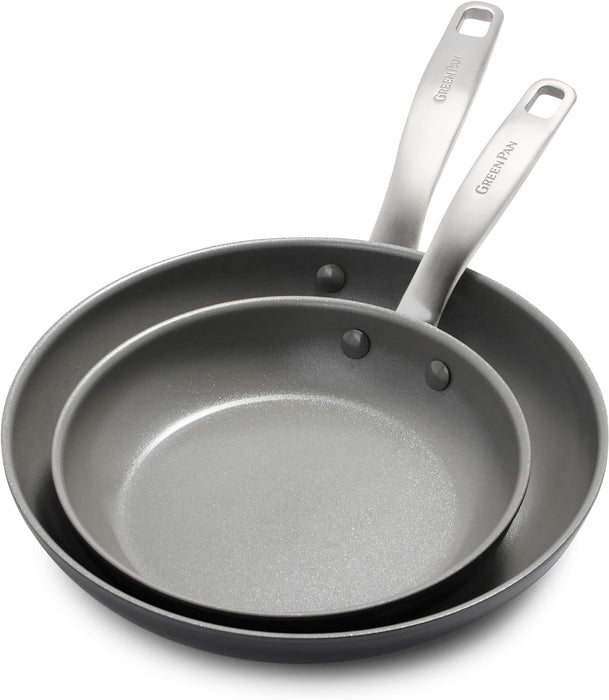 GreenPan Chatham Hard Anodized Ceramic Nonstick, 10" and 12" Frying Pan Set (PFAS Free)