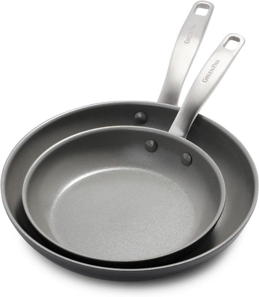 GreenPan Chatham Hard Anodized Ceramic Nonstick, 10" and 12" Frying Pan Set (PFAS Free)