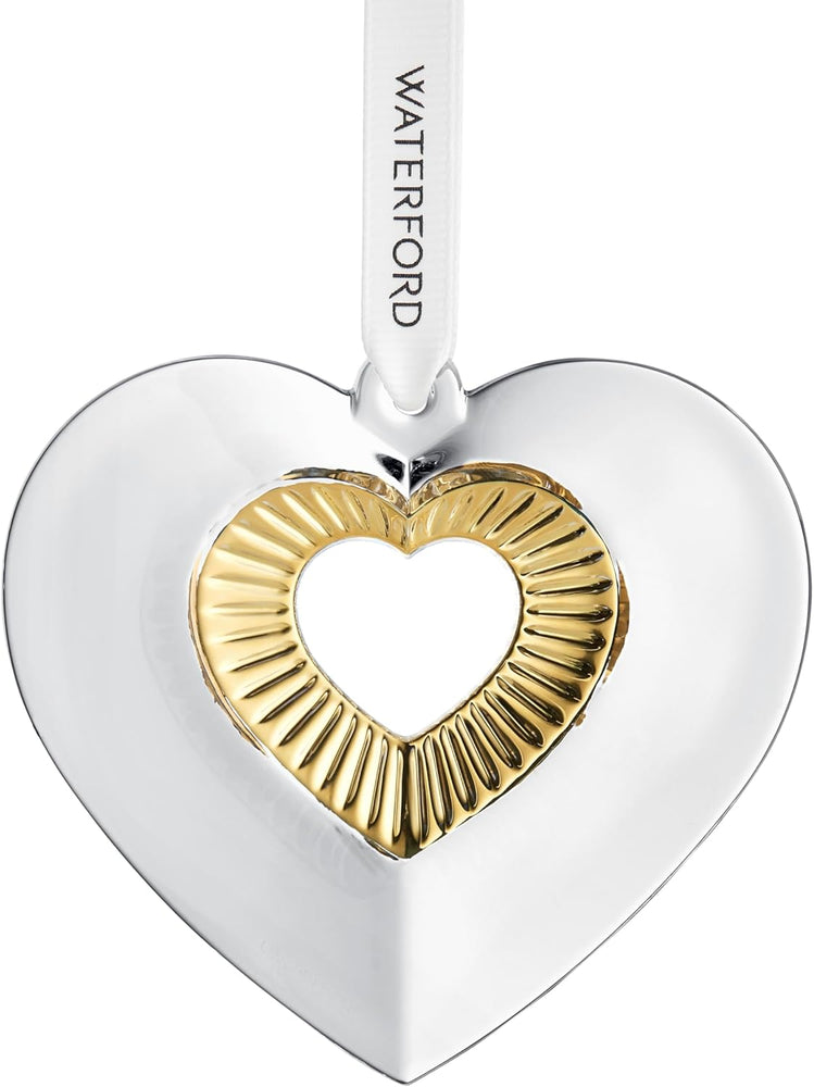Waterford Heart Ornament with Gold