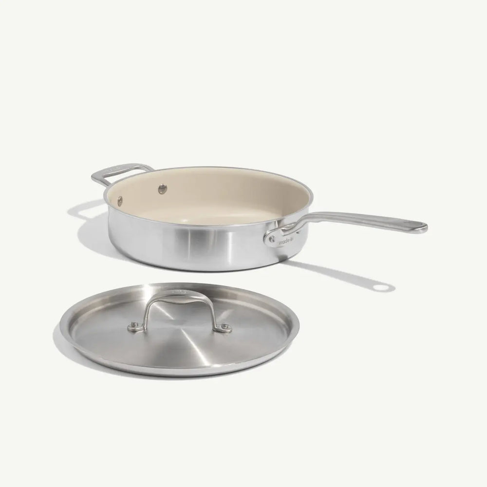 Made In Cookware CeramiClad™ 3.5 qt. Non-stick Saute Pan with Lid, Sand