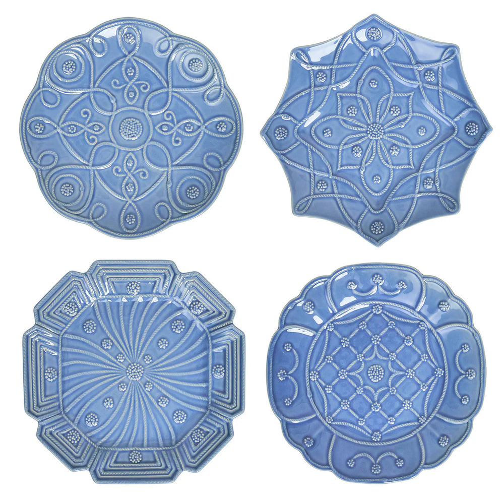 Juliska Jardins du Monde Dessert/Salad Plate - Assorted Shapes, Set/4