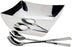Godinger Silver Art Metal Square Salad Bowl With Coordinating Serveware Spoon And Fork Utensils
