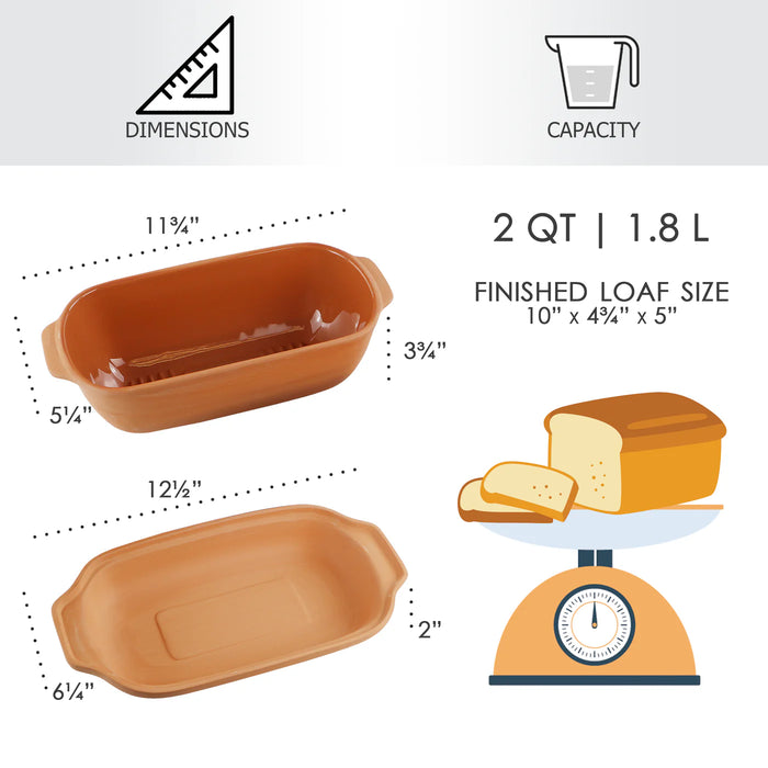 Reston Lloyd Eurita Clay Loaf Pan with Lid, 2 Quarts