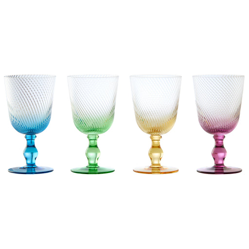 Anton Studio Designs Set of 4 Swirl Wine Glasses