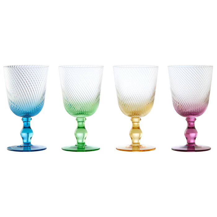 Anton Studio Designs Set of 4 Swirl Wine Glasses