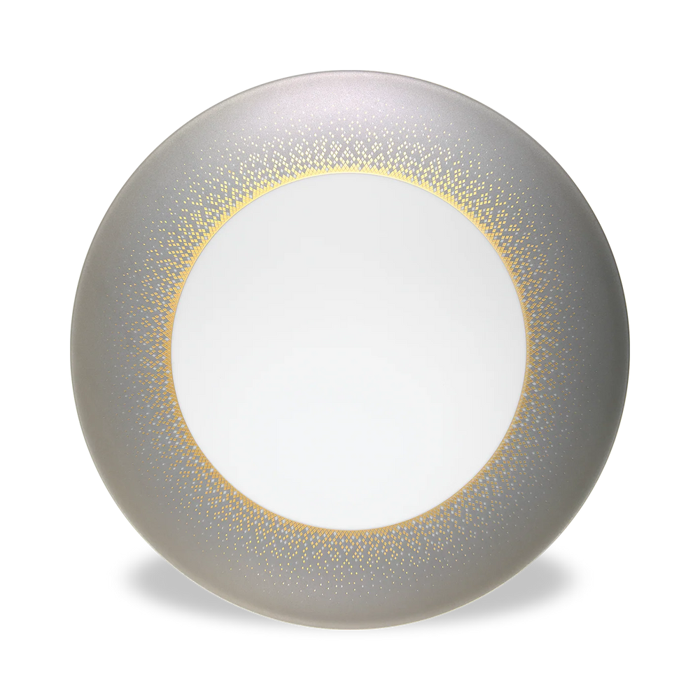 Haviland Souffle d'Or Large Dinner Plate in Eclipse Grey