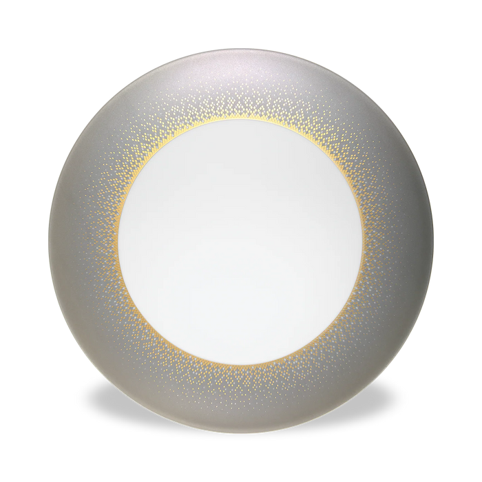 Haviland Souffle d'Or Large Dinner Plate in Eclipse Grey