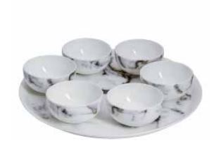 Prouna Marble Venice Fog Seder/Appetizer Set