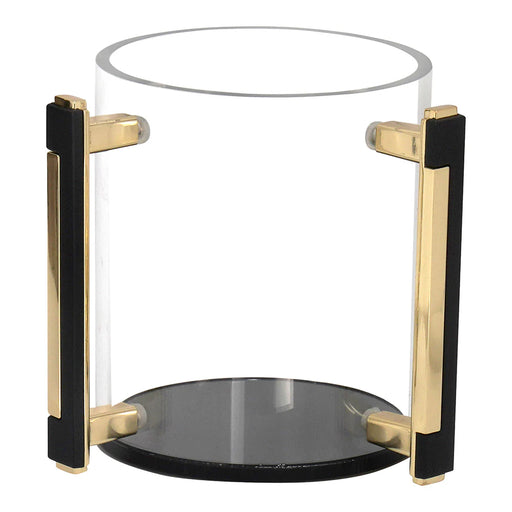 BT Shalom Lucite Clear Wash Cup with Gold Designed Handles