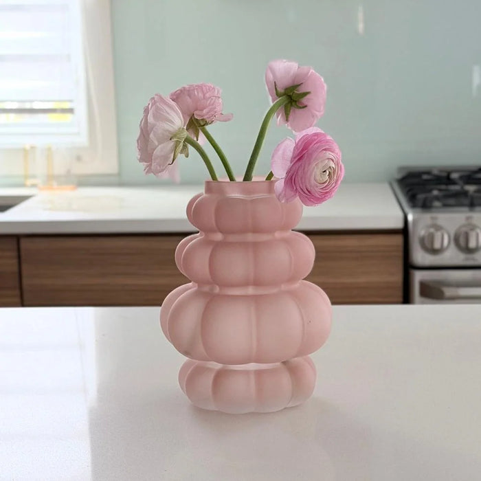 BT Shalom Frosted Bubble Shaped Glass Vase