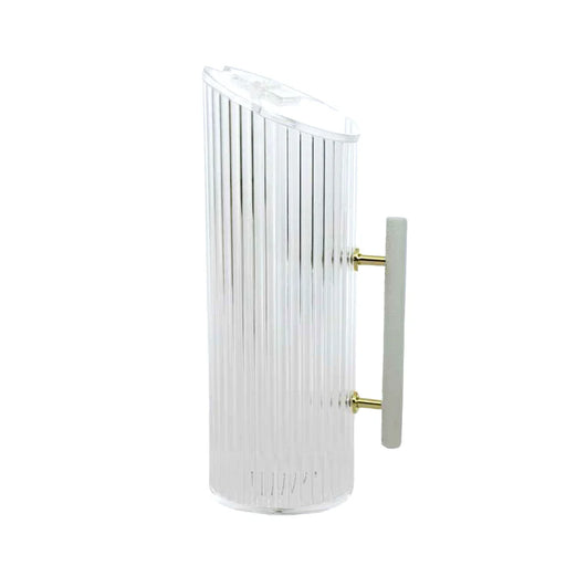 BT Shalom Corrugated Lucite Pitcher with Leatherette Handle