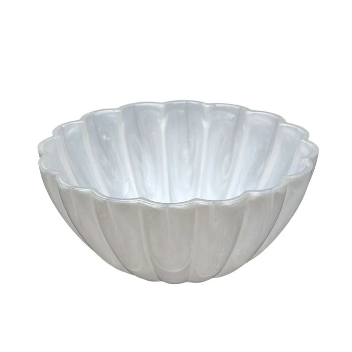 BT Shalom Resin Pearl Whisper Fluted Salad Bowl
