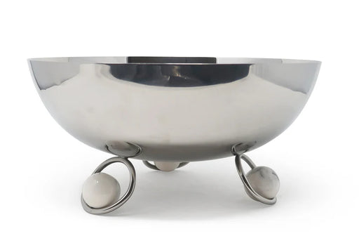 Classic Touch Stainless Salad Bowl with Ball Legs