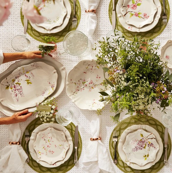 Juliska Berry & Thread Floral Sketch Assorted Dessert/Salad Plates, Set of 4