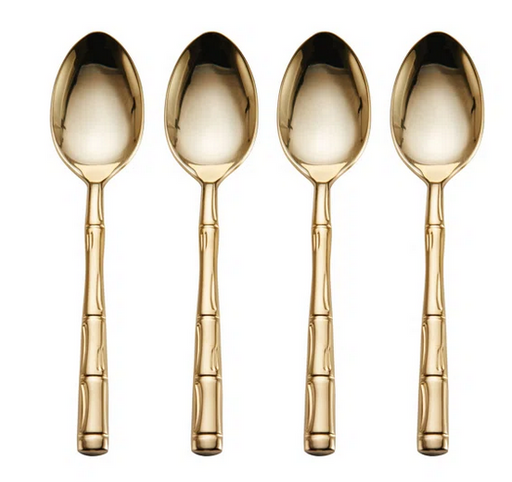 WALLACE BAMBOO GOLD DIP SPOON SET OF 4