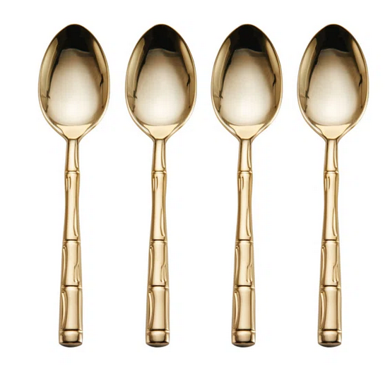 WALLACE BAMBOO GOLD DIP SPOON SET OF 4