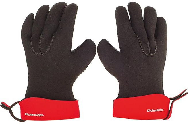 Cuisipro KitchenGrips FLXaPrene Red & Black Chef’s Gloves - Set of 2 | Small