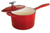 Tramontina Enameled Cast Iron Sauce Pan with Lid, 2.5-quart, Red