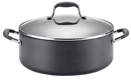 Anolon Advanced Hard Anodized Nonstick Stock Pot with Lid, 7.5 Qt,Gray